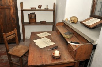 Writing desk, quiet place to write. Tools of a writer