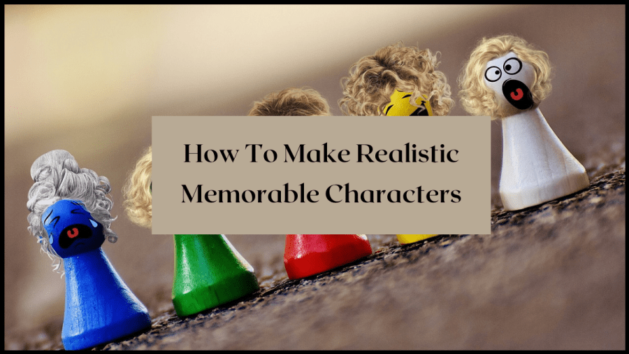 How to make realistic, memorable, characters. AriMeghlen.co.uk. Image of coloured peg people with different facial expressions and hair.