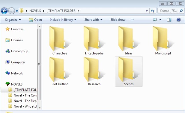 Image: Screenshot of folders within Template Folders