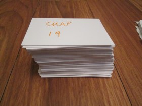Photo of the tabs for Outlining a novel