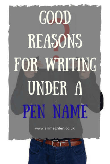 banner good reasons for writing under a pen name. photo of a man with a placard infront of his face bearing a question mark