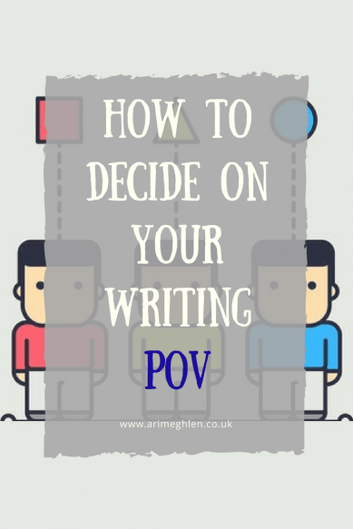 Image: How to decide on your writing POV (point of view). Three cartoon men each in different coloured tops
