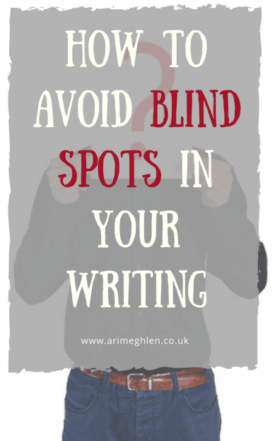 Title Image: How to avoid blind spots in your writing. Image of a man with a question mark in front of his face
