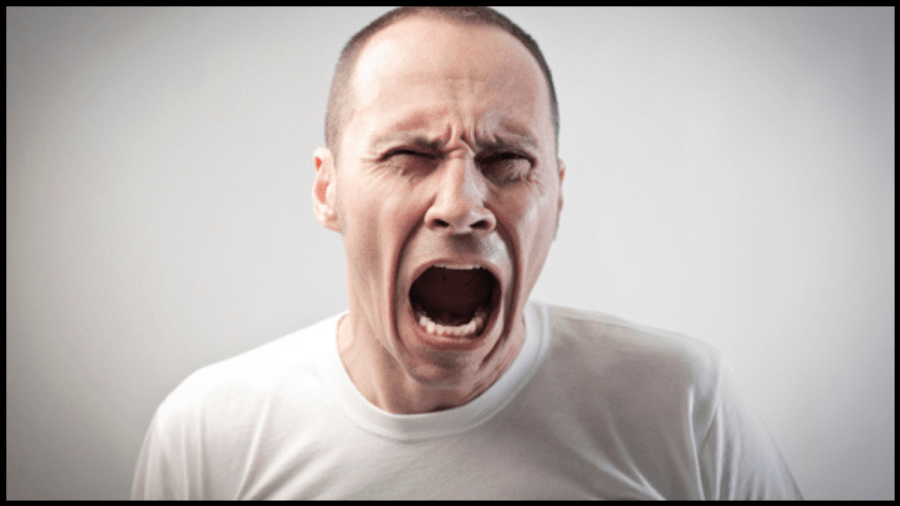 Photo of a man yelling