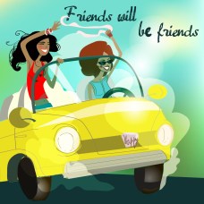 cute girls in the car