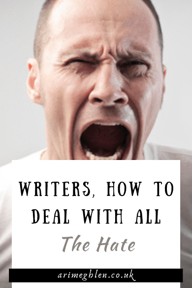 Photo of a man yelling. Text overlay reads: Title Image: How to deal with all the hate. Image: screaming man