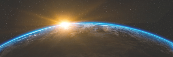 Velocity, image of the earth and the sunrise. Image from Pixabay