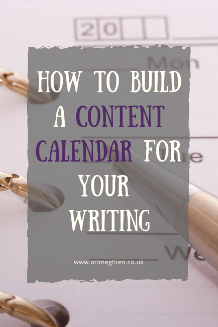 banner how to build a content calendar with image of a calendar and pen