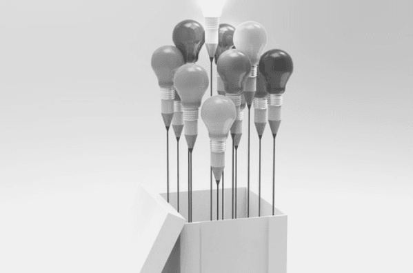 Featured Images - A box of lightbulbs that look like penciles and balloons. Be inspired