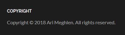 screenshot of Ari Meghlen's copyright notice