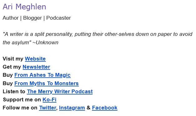 Screenshot of my current email signature