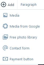Blog post menu option Media. To insert a picture into the blog post