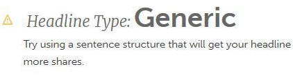 Image: Headline Analyzer Headline type: Generic
