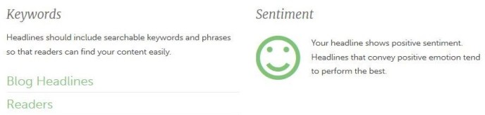 Image: Headline Analyzer Keywords and Sentiment Data