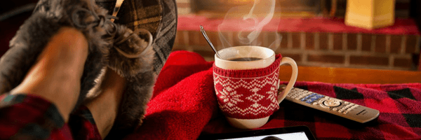 Title Image: Goals, Personal.  Image: Sleepered feet and mug of cocoa