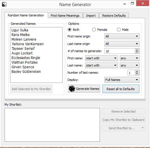 Screenshot Name Generator window in Scrivener