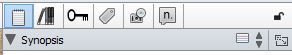 Screenshot of inspector panel toolbar in Scrivener