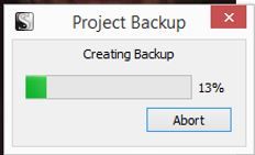 Screenshot project backup image in Scrivener