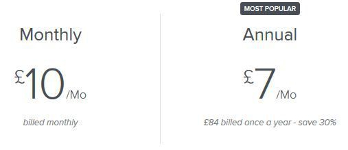 Image: Screenshot of Skillshare pricing