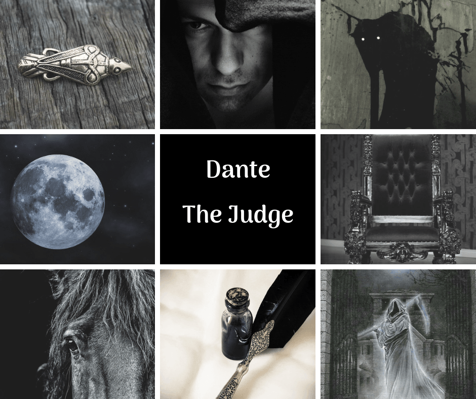 Character Aesthetic for Dante the Judge from The Blessed by Ari Meghlen