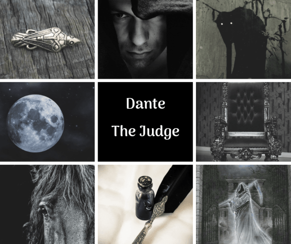 Character Aesthetic for Dante the Judge from The Blessed by Ari Meghlen