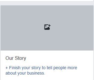 Screenshot of Facebook Our Story section