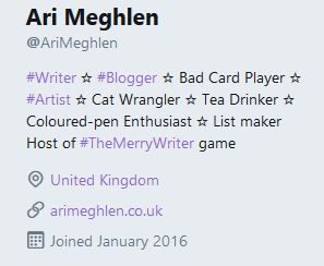 Screenshot of my twitter bio profile