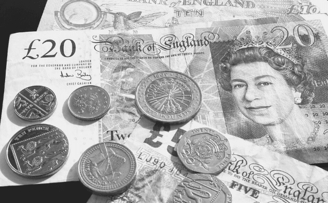 Featured Images - Invest in yourself. Image of British money, notes and coins