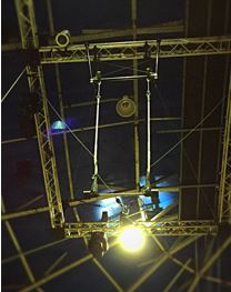 Swinging trapeze, a double point dynamic trapeze