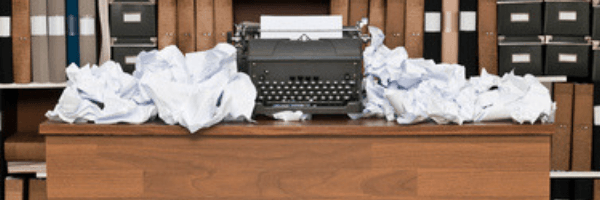 Tidy your desk.  Image of messy desk from Deposit Photos