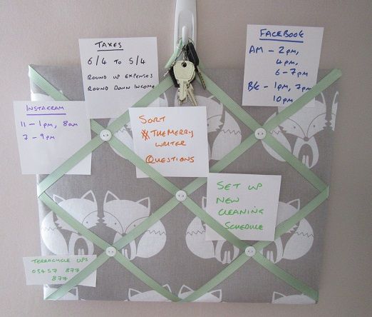 My Writerlife Series - Workstation set-up - ButtonHome Memo Board