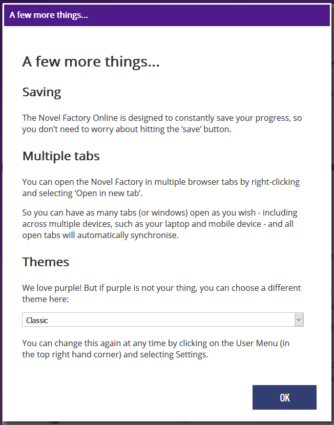 The Novel Factory - A Few More Things