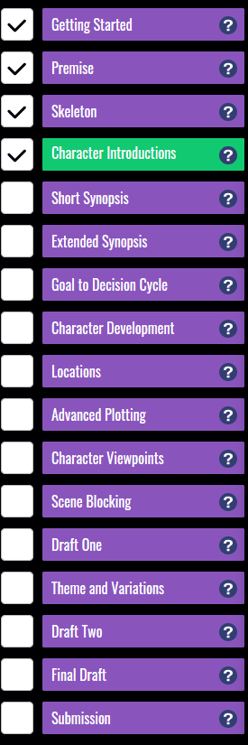 The Novel Factory - Road Map list