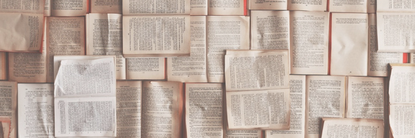 Several books all open to show their pages. Image from Pixabay