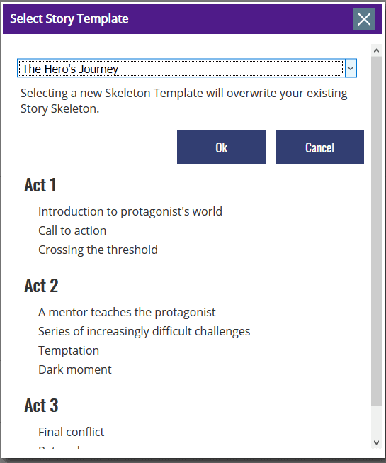 The Novel Factory - Story Template