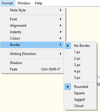 Scapple brainstorming software.  Format menu from the toolbar.