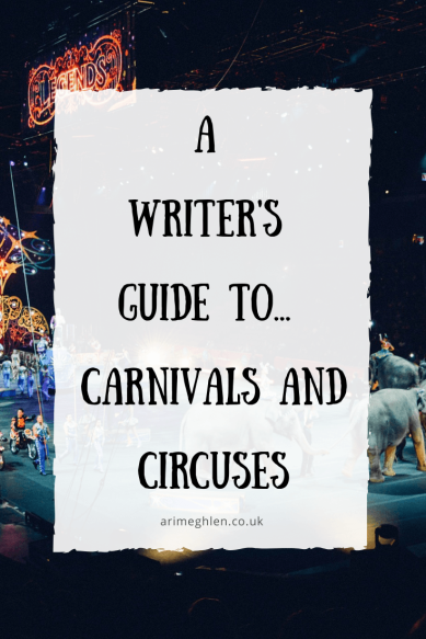 Banner - A Writer's Guide to Carnivals and Circuses.  How to write Carnivals and circuses.  How to write circus characters