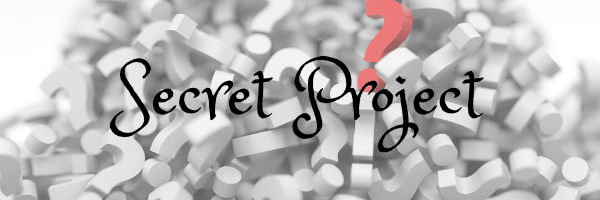 Header image Secret Project. Image of question marks. Projects currently being worked