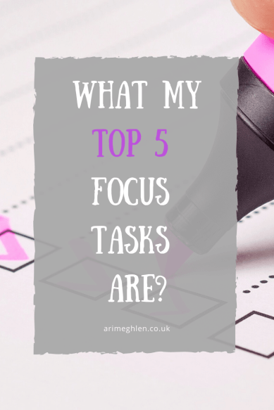 Banner - What my top 5 tasks are.  Image of a highlighter ticking a checklist