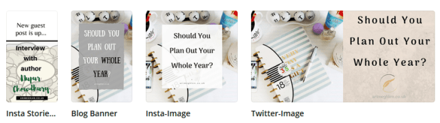 My designs saved in Canva