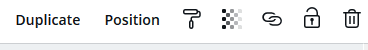 Canva Formatting Tools for Images that allow you to duplicate an image, change position, make transparent etc