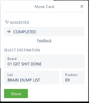 Trello move card option