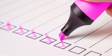 Blog Image - Photo of a pink highlighter pen ticking things off a checklist. Image from Pixabay