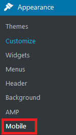 Screenshot of the Appearance dropdown menu under the WordPress Admin dashboard sidebar