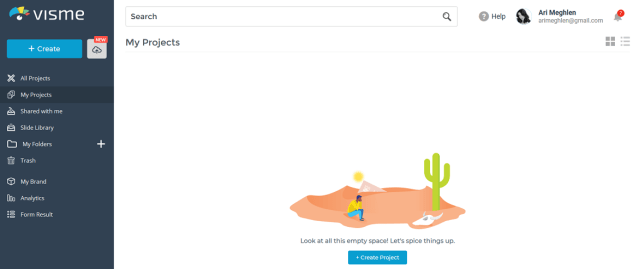 Visme Project Dashboard