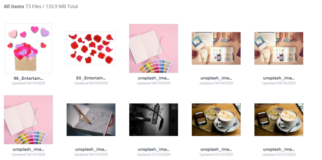 Visme Background images in library