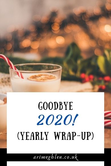 Banner reading "Goodbye 2020! (yearly wrap-up) over an image of Christmas eggnog and Christmas greenery