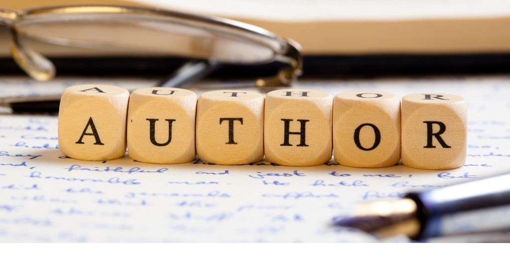 Image of cube blocks spelling author. Image from Canva