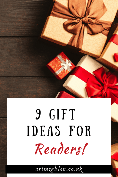 Image of wrapped Christmas presents with the words overlay reading 9 Gift Ideas for Readers